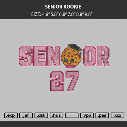 Senior kookie Embroidery Machine Design File