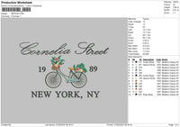 Flower Bicycle Embroidery File 6 sizes