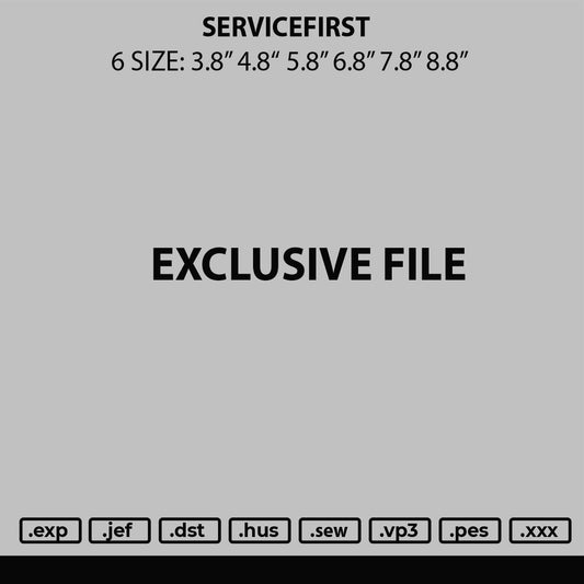 Servicefirst Embroidery File 6 sizes