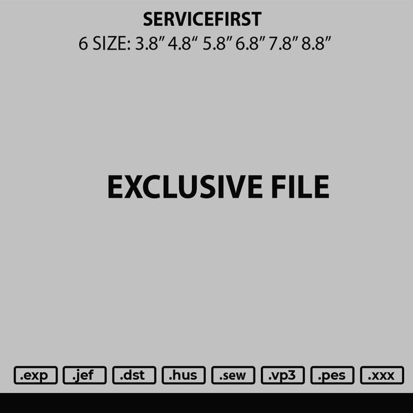 Servicefirst Embroidery File 6 sizes