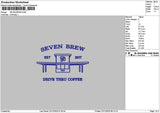 Seventext Brew Embroidery File 6 sizes