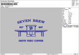 Seventext Brew Embroidery File 6 sizes