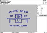 Seventext Brew Embroidery File 6 sizes