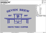 Seventext Brew Embroidery File 6 sizes
