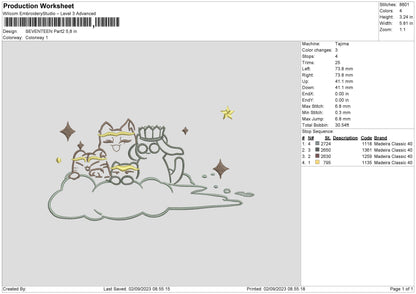 Cartoon 0209 Embroidery File 6 sizes