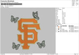 SF Logo Butterflies Embroidery File 4 size