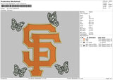 SF Logo Butterflies Embroidery File 4 size