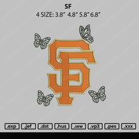 SF Logo Butterflies Embroidery File 4 size