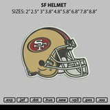 Sf Helmet Embroidery File 6 sizes
