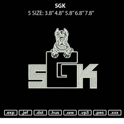 SGK Embroidery File 5 sizes
