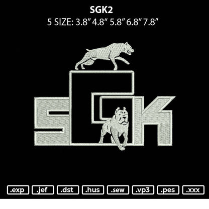 SGK2 Embroidery File 5 sizes