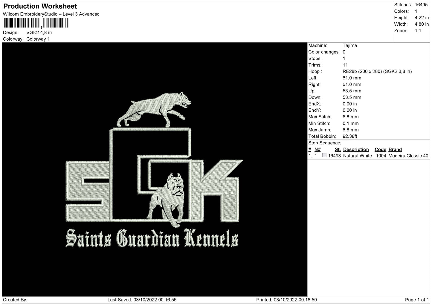 SGK 2 Embroidery File 5 sizes
