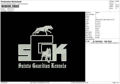 SGK 2 Embroidery File 5 sizes