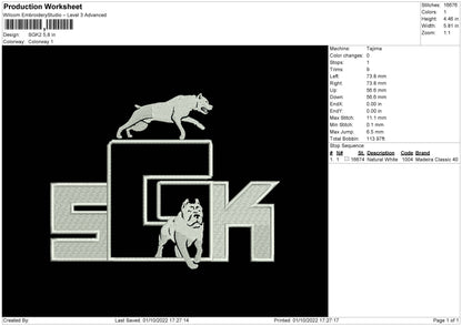 SGK2 Embroidery File 5 sizes
