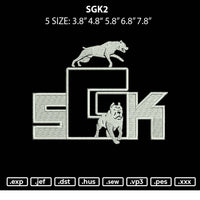 SGK2 Embroidery File 5 sizes