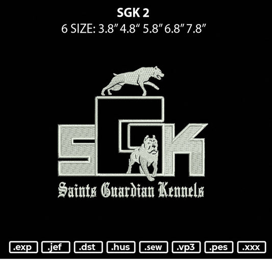 SGK 2 Embroidery File 5 sizes