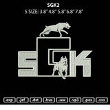 SGK2 Embroidery File 5 sizes