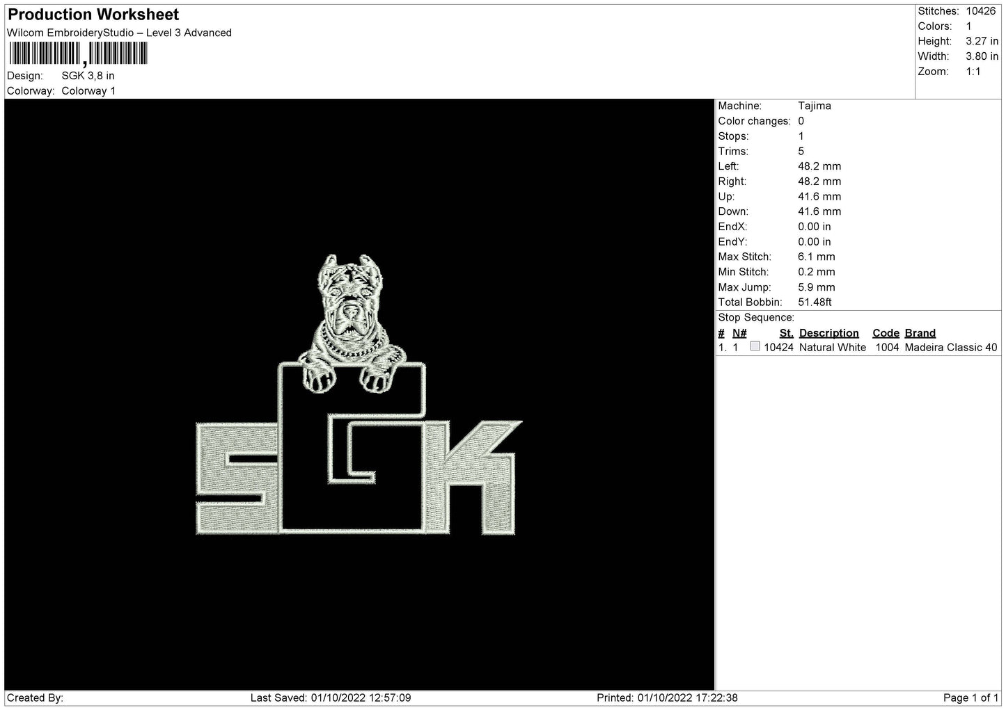 SGK Embroidery File 5 sizes