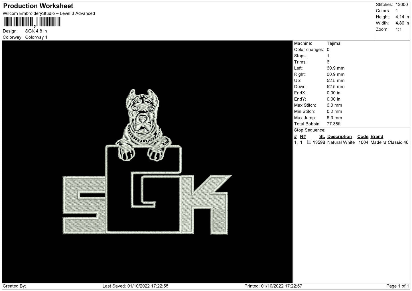 SGK Embroidery File 5 sizes