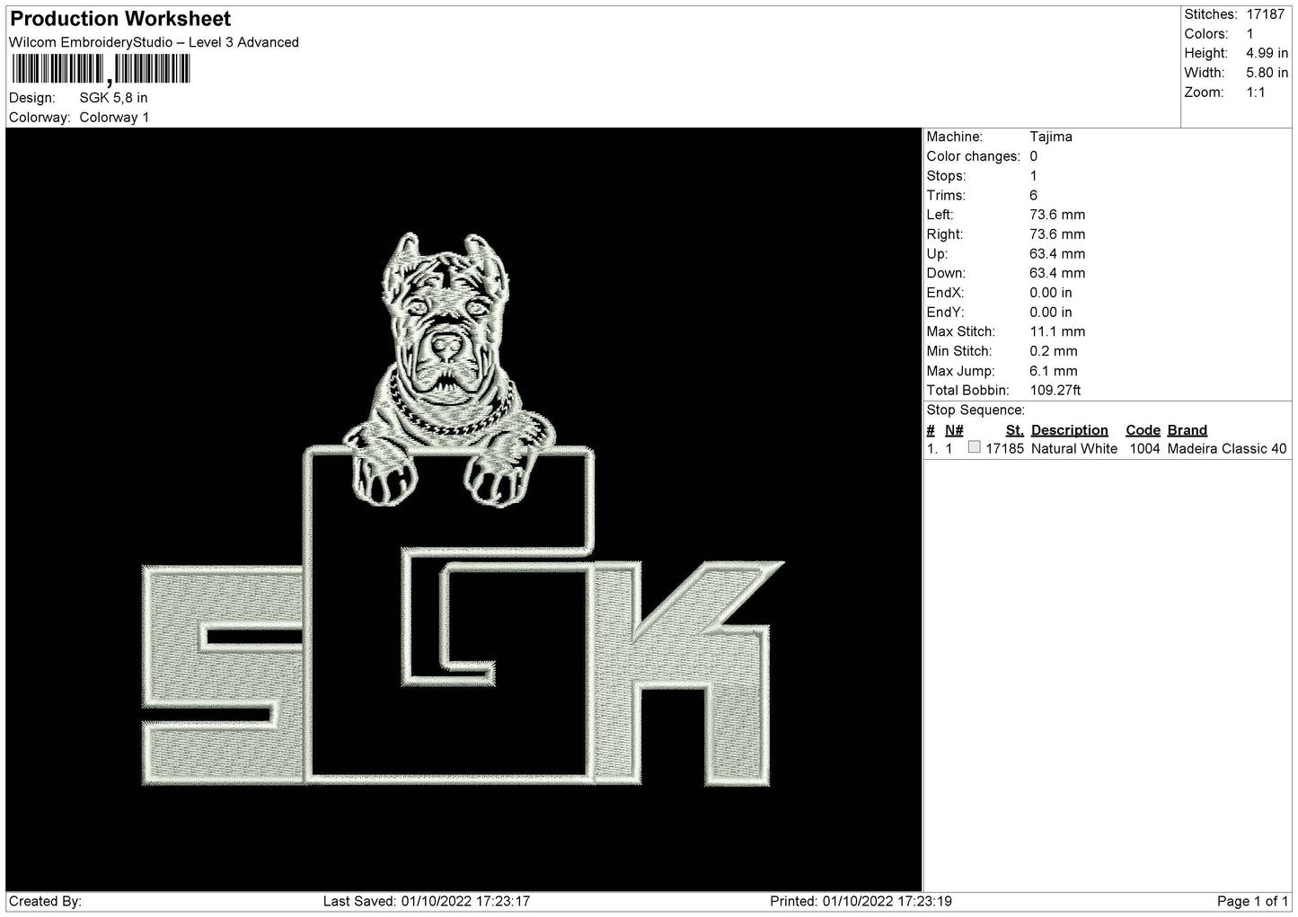 SGK Embroidery File 5 sizes