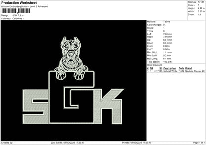 SGK Embroidery File 5 sizes