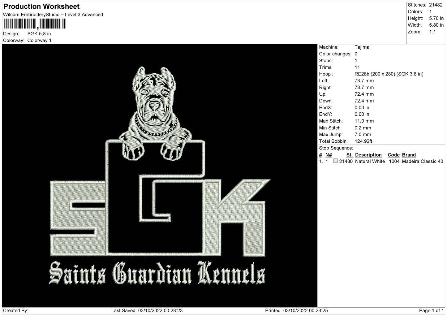 SGK Embroidery File 5 sizes