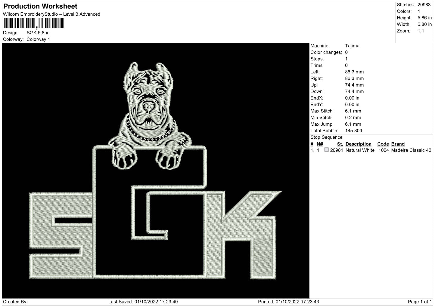 SGK Embroidery File 5 sizes