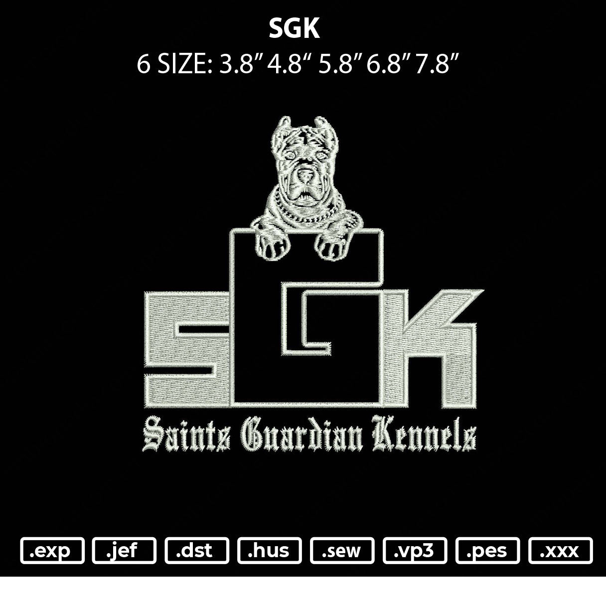 SGK Embroidery File 5 sizes