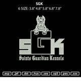 SGK Embroidery File 5 sizes