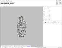 Suga Outline Embroidery File 4 size