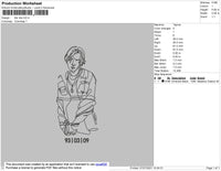 Suga Outline Embroidery File 4 size