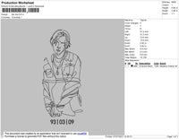 Suga Outline Embroidery File 4 size