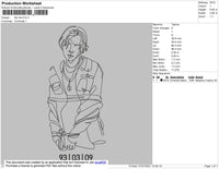Suga Outline Embroidery File 4 size