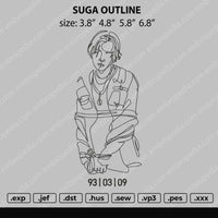 Suga Outline Embroidery File 4 size