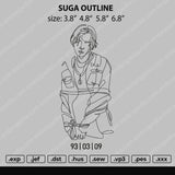 Suga Outline Embroidery File 4 size