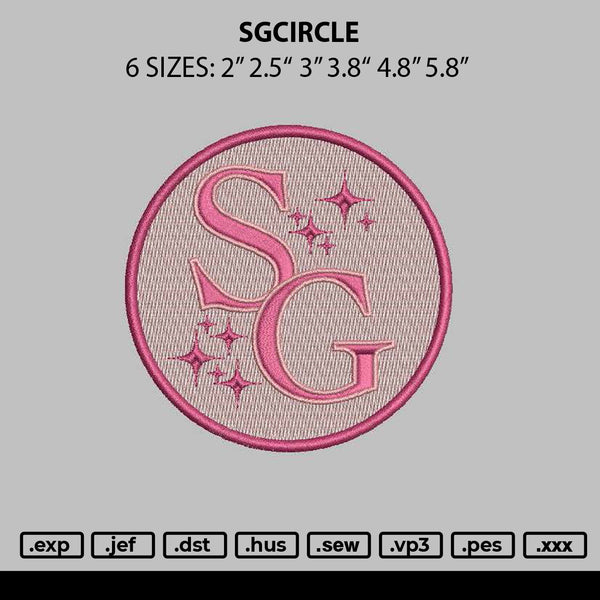 Sgcircle Embroidery File 6 sizes