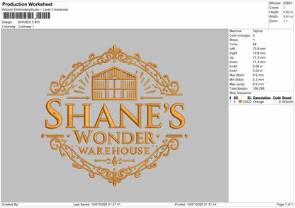 Shanestext Embroidery Machine Design File 6 sizes