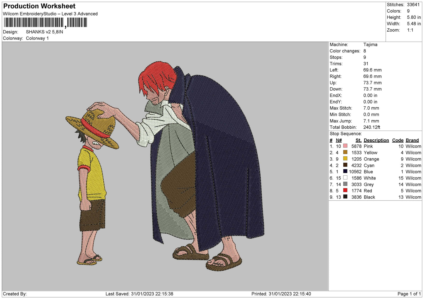 Shanks V2 Embroidery File 6 sizes