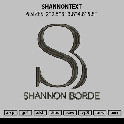 Shannontext Embroidery File 6 sizes