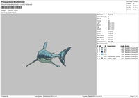 Shark Embroidery File 6 sizes