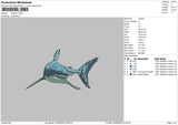 Shark Embroidery File 6 sizes