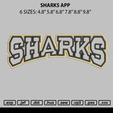 Sharks App Embroidery File 6 sizes