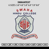 Swahatext Embroidery File 6 sizes