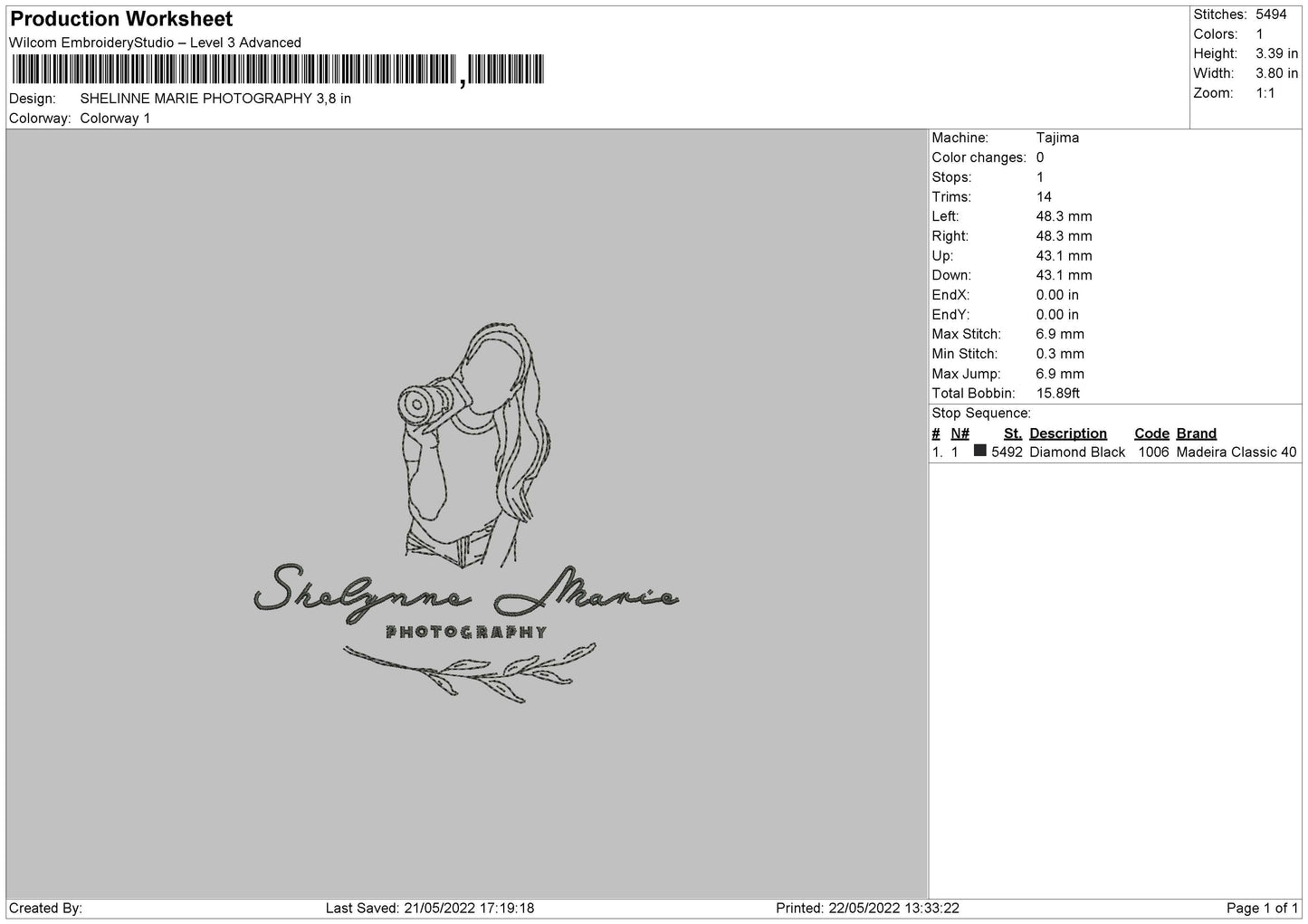 Shelinne Marie Photography Embroidery File 4 size