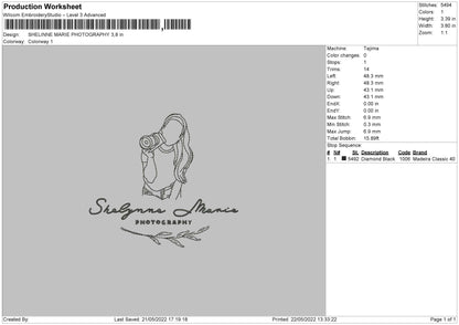 Shelinne Marie Photography Embroidery File 4 size