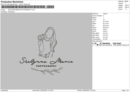 Shelinne Marie Photography Embroidery File 4 size