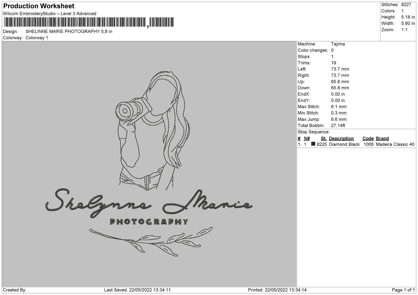 Shelinne Marie Photography Embroidery File 4 size