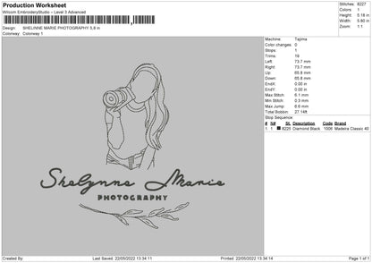 Shelinne Marie Photography Embroidery File 4 size
