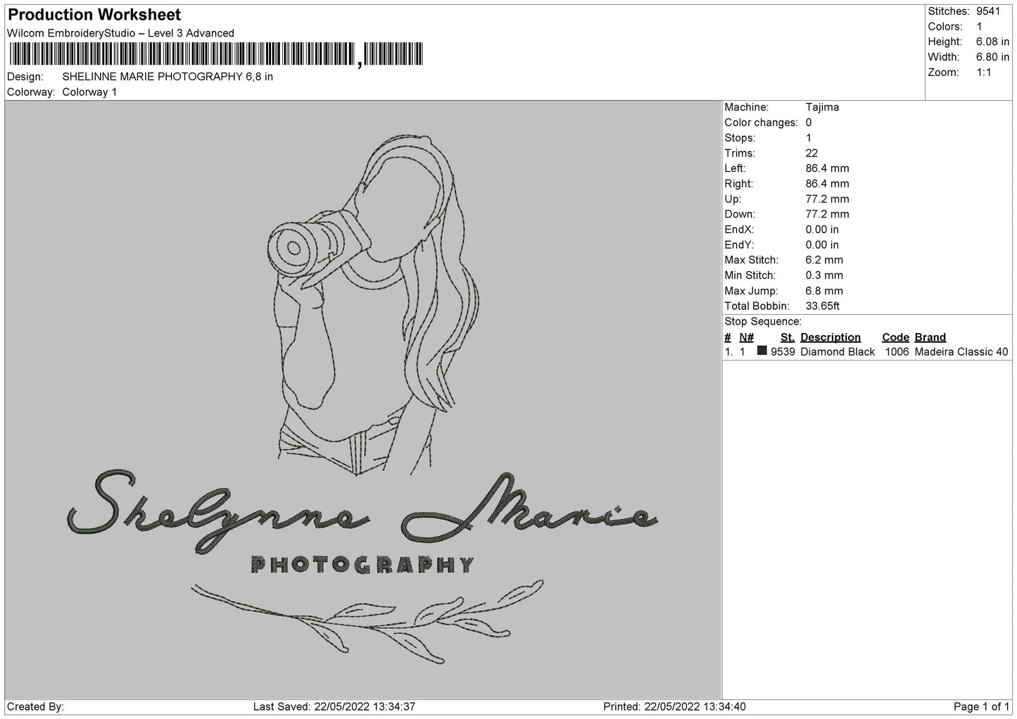 Shelinne Marie Photography Embroidery File 4 size