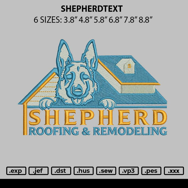 Shepherdtext Embroidery File 6 sizes